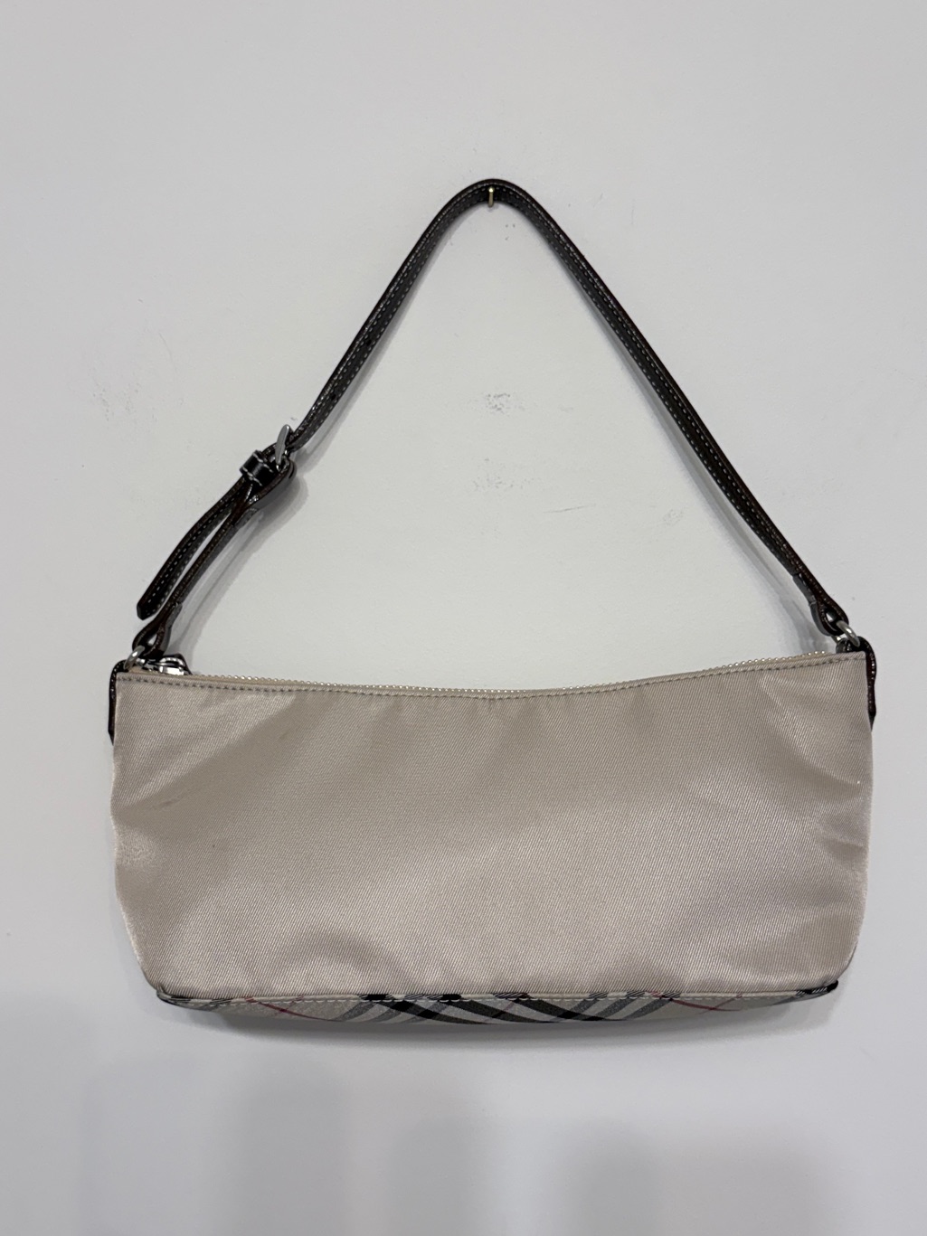 Burberry Tan Beige Blue Label Nylon Pouchette Preloved